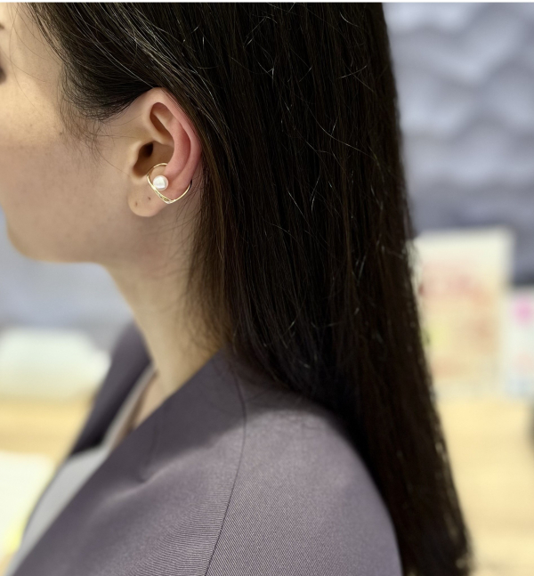 CHAIN PIERCED EARRING & EAR CUFF(片耳用)(2JP0926)K10 ピアス