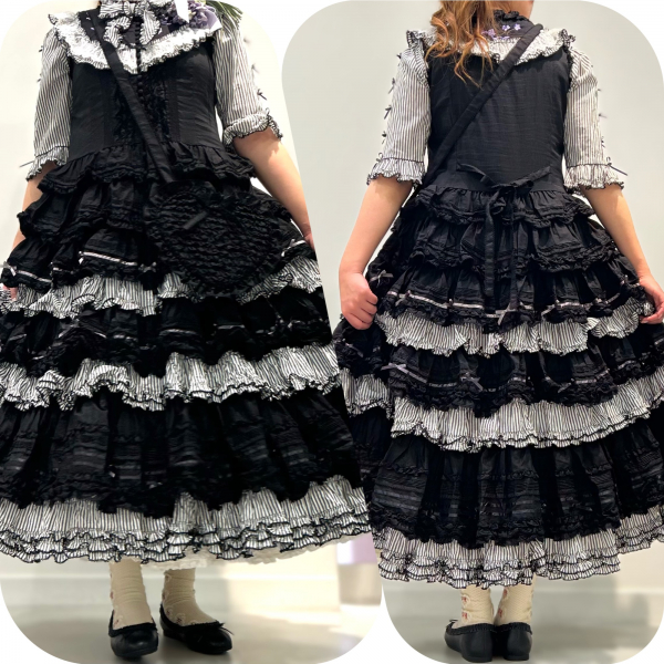 買取り実績  ストライプ使いノースリーブフリルワンピース*〜 | ピンクハウス ワンピース